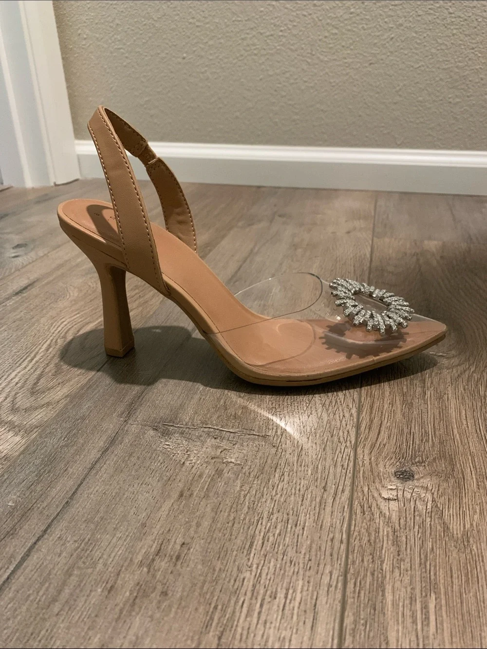 a new day Tan Pointed-Toe Slingback Heels (Size 7 1/2)
